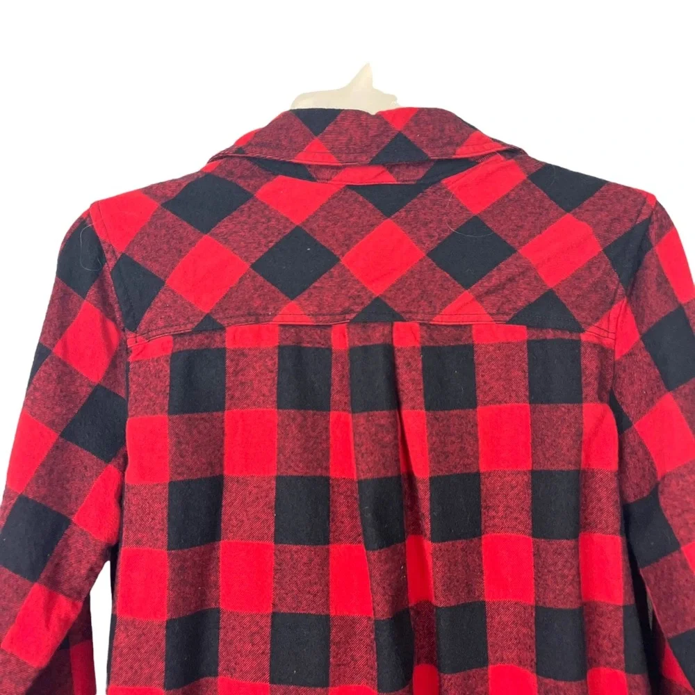 J Crew Red Buffalo Plaid Pullover Shirt Jacket. - Picture 7 of 11